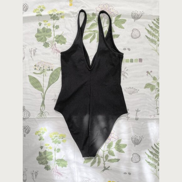 Other Stories V-cut Plunging Modal Stretch Bodysuit Black Size 2 - Picture 5 of 11